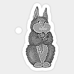 cute black and white bunny Sticker